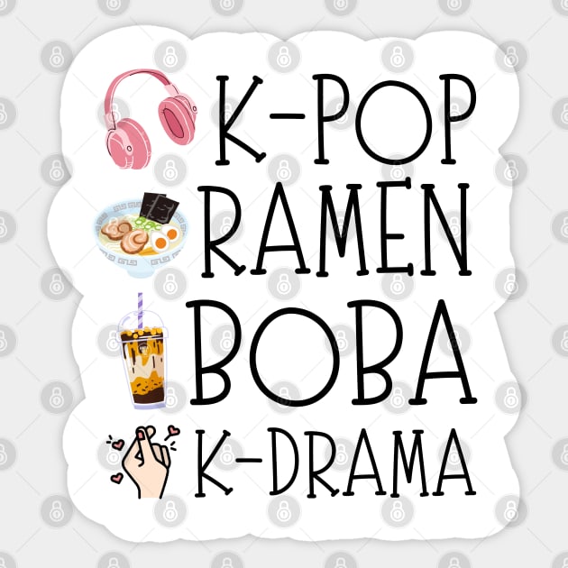 K-pop Ramen Boba And K-drama Cute Gift Sticker by JustBeSatisfied